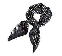 Elegante sciarpa quadrata in seta imitata per le donne 27,5 pollici morbida leggera bandana per capelli delicata accessorio per collo bandana multiuso, W851 Nero, Etichettalia unica