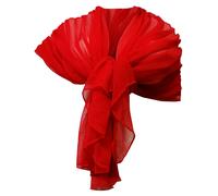 Elegante Sciarpa Sciale Donna Coprispalle Cerimonia in Crepon Rosso