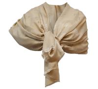 Elegante Sciarpa Sciale Donna Coprispalle Cerimonia in Seta Farfalla Beige
