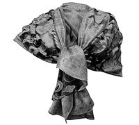 Elegante Sciarpa Tango Misto Seta Foulard Sciale, Semi Trasparente Efetto Pizzo Donna Coprispalle Stola Cerimonia (Argento)