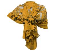 Elegante Sciarpa Tango Misto Seta Foulard Sciale Semi Trasparente Effetto Pizzo