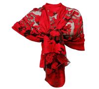 Elegante Sciarpa Tango Misto Seta Foulard Sciale Semi Trasparente Effetto Pizzo