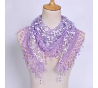 Elegante sciarpa triangolare da donna con motivo floreale e accenti castagno, materiale leggero e traspirante per abiti quotidiani (taglia unica D)