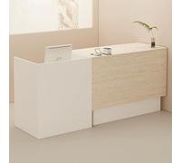 Elegante scrivania da 110 cm moderna bianca con cassetto chiudibile e gestione dei cavi, mobili da ufficio eleganti per la casa e le aree di accoglienza professionali