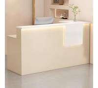 Elegante scrivania moderna con cassetti chiudibili e ripiano per tastiera, elegante tavolo da ufficio per ufficio o vendita al dettaglio, beige (100 x 45 x 90 cm)