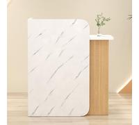 Elegante scrivania moderna con cassetti, elegante tavolo da ufficio per saloni, hotel e supermercati, mobili da ricevimento multicolore L100 x W40 x H95 cm