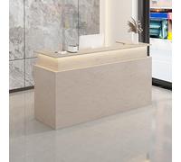 Elegante scrivania moderna da 99 cm con cassetto con serratura e pannelli per la privacy, ideale per saloni di vendita al dettaglio, color caffè, design funzionale ed elegante