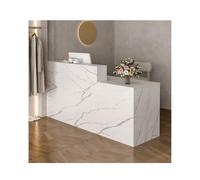 Elegante scrivania per ricevimento con cassetti chiudibili, larghezza 120 cm, per ufficio, salone, clinica, uso aziendale e domestico, design moderno e arredamento funzionale