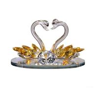Elegante scultura a forma di cigno di cristallo come elemento decorativo per il tuo spazio, perfetta per camere da letto o studi (giallo)