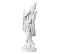 Elegante scultura bianca marmorizzata Krishna da 25,4 cm, statuetta decorativa da collezione del dio dell'amore indù