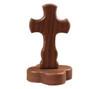 Elegante scultura in noce croci con base da tavolo altari ornamento religioso per la decorazione domestica centrotavola spirituale croci