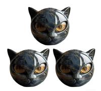 Elegante scultura in pietra nera intagliata a mano per gatti, realizzata con cristalli e pietre curative, perfetta opera d'arte decorativa per gli amanti dei gatti e per la casa o l'ufficio (3)