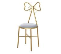 Elegante sedia a sdraio in velluto con fiocco e nodo, 30 x 32 x 80 cm, design moderno per salone, spa, bar, pub e cucina (grigio e rosa), soluzione elegante e confortevole
