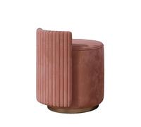 Elegante sedia da scrivania in flanella rosa, per ragazze e donne, sgabello rotondo per trucco e camera da letto, in pelle PU, tessuto tecnico, legno massello, elegante e confortevole