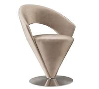 Elegante sedia in velluto con schienale a forma di cuore, sgabello moderno per camera delle ragazze, imbottito, stile francese, grigio, base rotonda, perfetta per il trucco da donna