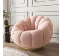 Elegante sedia rotonda girevole con ottomana dal design confortevole a 360 gradi, per camera da letto o sala lettura, elegante mobile da salotto con poggiapiedi