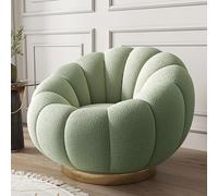 Elegante sedia rotonda girevole con ottomano a 360 gradi, comoda sedia da salotto per camera da letto o sala lettura, design elegante con piedistallo