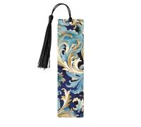 Elegante segnalibro fiorentino in oro blu, segnalibri in legno con nappa, segnalibro per amanti dei libri, segnalibri di pagina, regali di lettura per donne e uomini, etichetta in legno fatta a mano