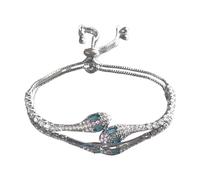 Elegante serpente di cristalli con dettagli in zircone per donna alla moda per tutti i giorni e festa gioielli accessorio elegante, Misura unica, come descritto