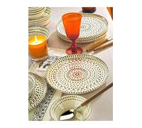 Elegante set da 12 pezzi, 100% porcelain | Include 4 piastre di servizio (25 cm), 4 ciotole (14 cm), 4 piatti (19 cm) | Lavastoviglie e Microwave Safe, Perfect for Any Occasion