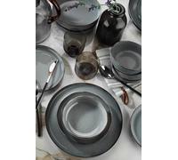 Elegante set da 16 pezzi, in porcellana turchese, include 4 piastre di servizio (24 cm), piatti da dessert (21 cm), piatti (20 cm), ciotole (15 cm), lavabili in lavastoviglie e microwave Safe