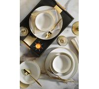 Elegante set da 18 pezzi, 100% porcellana | Include piastre di servizio (6), piatti da dessert (6), piatti da dessert (6) | Perfetto per eleganti cose, non Microwave o lavastoviglie