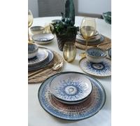 Elegante set da 24 pezzi, 100% ceramica | Antibatterico, Eco-Friendly, Easy Clean | Includes Plates, Bowls & Dessert Plates | Dishwasher & Microwave Safe