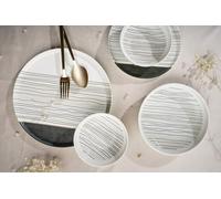 Elegante set da 24 pezzi, 100% Porcelain | Include piastre di servizio, ciotole e dessert | Lavastoviglie e Microwave Safe | Perfetto per ogni occasione