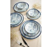 Elegante set da 24 pezzi, 100% Porcelain | Include piastre di servizio, ciotole e dessert | Lavastoviglie e Microwave Safe | Perfetto per ogni occasione