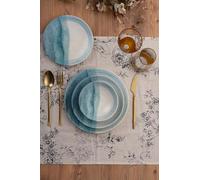Elegante set da 24 pezzi, 100% Porcelain | Include piastre di servizio, ciotole e dessert | Lavastoviglie e Microwave Safe | Perfetto per ogni occasione