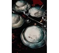 Elegante set da 24 pezzi, 100% Porcelain | Include piastre di servizio, ciotole e dessert | Lavastoviglie e Microwave Safe | Perfetto per ogni occasione