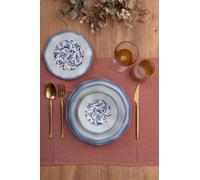 Elegante set da 24 pezzi, 100% porcellana | Include piastre di servizio, ciotole, piatti da dessert | Lavastoviglie e Microwave Safe | Perfetto per ogni occasione
