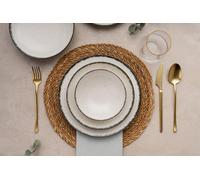 Elegante set da 24 pezzi, 100% porcellana | Include piastre di servizio, ciotole, piatti da dessert | Lavastoviglie e Microwave Safe | Perfetto per ogni occasione