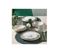 Elegante set da 24 pezzi, 100% porcellana | Include piastre di servizio, ciotole, piatti da dessert | Lavastoviglie e Microwave Safe | Perfetto per ogni occasione