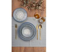 Elegante set da 24 pezzi, 100% porcellana | Include piastre di servizio, ciotole, piatti da dessert | Lavastoviglie e Microwave Safe | Perfetto per ogni occasione