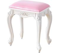 Elegante set da toeletta vintage vittoriano, in pelle rosa e finitura argento, rettangolare con sgabello imbottito, elegante organizer per trucco per camera da letto e soggiorno