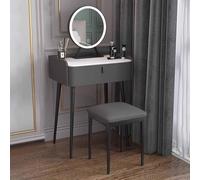 Elegante set da trucco con specchio e luci, elegante tavolo da toeletta con cassetti e sgabello, per ragazze e donne, perfetto per camera da letto (50 cm)