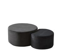 Elegante set di 2 tavolini da caffè in schiuma per soggiorno, design moderno imbottito come tavolino, pouf e sgabello, versatile per lounge, angolo lettura o camera da letto (nero)