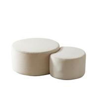 Elegante set di 2 tavolini da caffè in schiuma per soggiorno, design moderno imbottito come tavolino, pouf e sgabello, versatile per lounge, angolo lettura o camera da letto (beige)