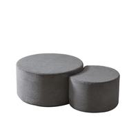 Elegante set di 2 tavolini da caffè in schiuma per soggiorno, design moderno imbottito come tavolino, pouf e sgabello, versatile per lounge, angolo lettura o camera da letto (grigio)