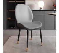 Elegante set di 4 pezzi con tavolo da pranzo e sedie, sedie da cucina con schienale alto con cuscini morbidi, gambe in metallo, sedie da salotto per sala da pranzo, soggiorno, ufficio, grigio