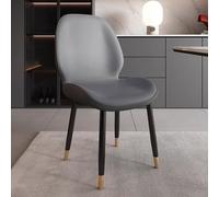 Elegante set di 4 pezzi tavolo da pranzo e sedie, sedie da cucina con schienale alto con cuscini morbidi, sedie moderne con gambe in metallo, per sala da pranzo, soggiorno e ufficio, colore grigio