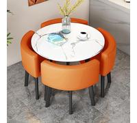 Elegante set di 4 pezzi tavolo da pranzo e sedie, tavolo da conferenza rotondo/quadrato per ufficio, reception, cucina e sala da pranzo, perfetto per riunioni di lavoro e spazi versatili