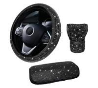 Elegante set di coprivolante con bracciolo e pomello del cambio per un interno di guida glamour