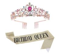 Elegante set di diadema e fascia con strass, da donna, scintillante copricapo da sposa, corona, accessori per balli scolastici, perfetto per matrimoni, feste di compleanno, servizi fotografici, 14.5