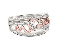 Elegante set di gioielli alla moda con anello forato da donna per festa della mamma e bambina, 7, Rame, Non pietra preziosa