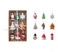 Elegante set di ornamenti natalizi per albero di Natale in vetro con pupazzo di neve e angelo design per l'uso in camini e centrotavola (A)