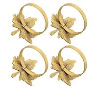 Elegante set di portatovaglioli autunnali con 6 supporti in metallo vintage per occasioni festive (C)