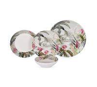 Elegante set di stoviglie da 24 pezzi, 100% ceramica, include piatti da portata, ciotole e piatti da dessert, lavabile in lavastoviglie e adatto al microonde