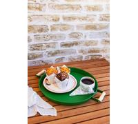 Elegante set di vassoi verdi (2 pezzi), 37 x 37 cm e 51 x 51 cm, 100% metallo, robusto ed elegante, ideale per servire e come decorazione